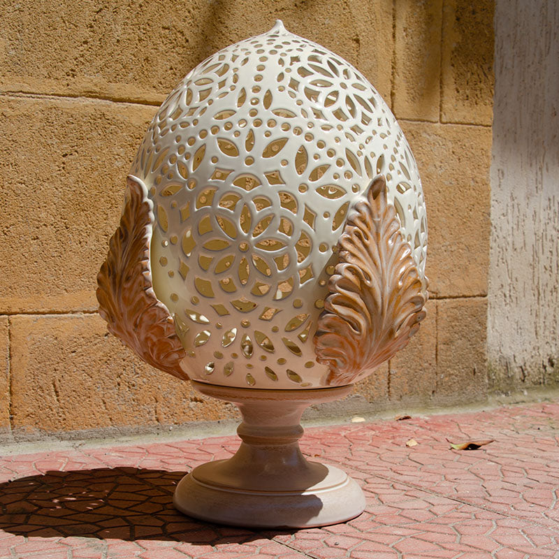 Pumo Lampada  con Quattro Foglie Madreperlato 50 cm