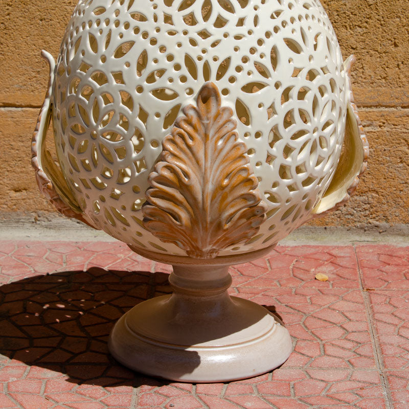 Pumo Lampada  con Quattro Foglie Madreperlato 50 cm