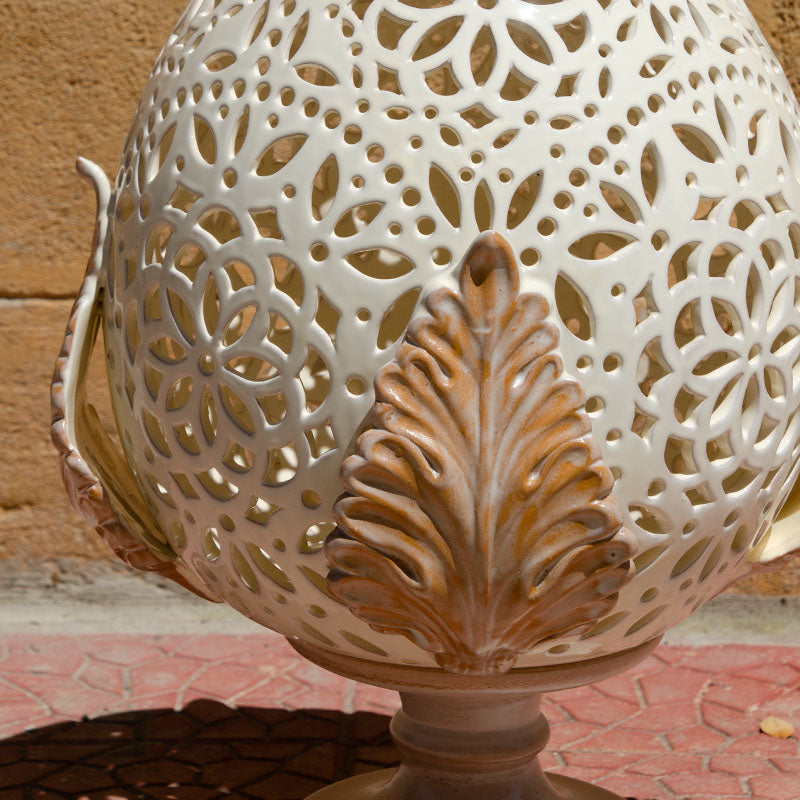 Pumo Lampada  con Quattro Foglie Madreperlato 50 cm