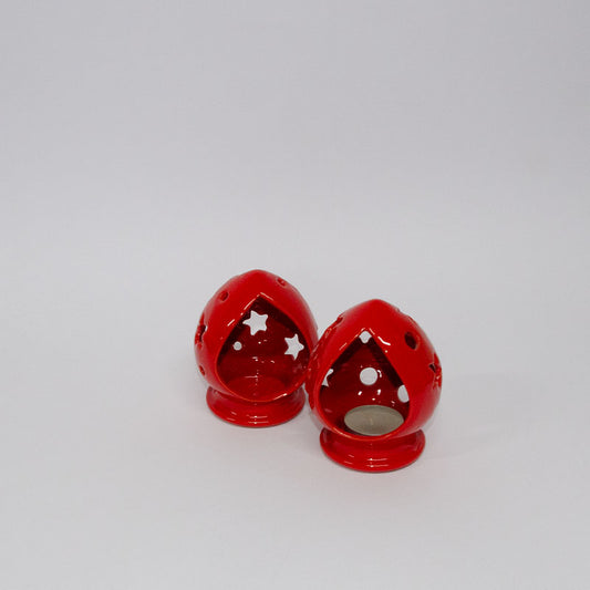Pumo Porta Candela Rosso 10 cm