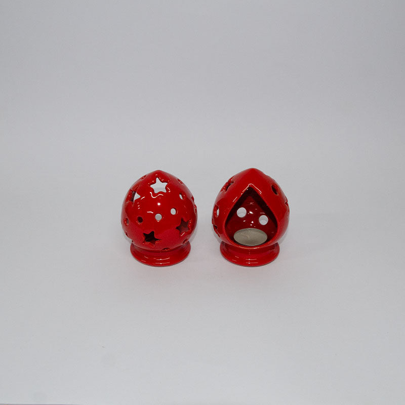 Pumo Porta Candela Rosso 10 cm