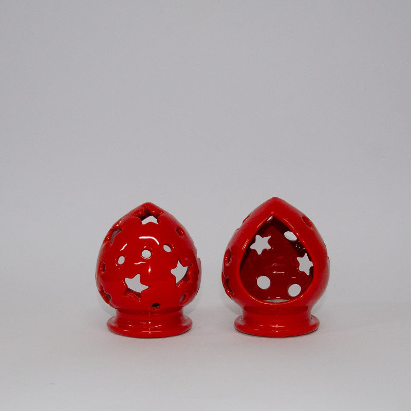 Pumo Porta Candela Rosso 10 cm
