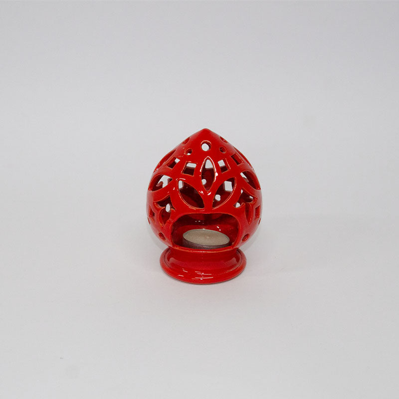 Pumo Porta Candela Rosso 10 cm