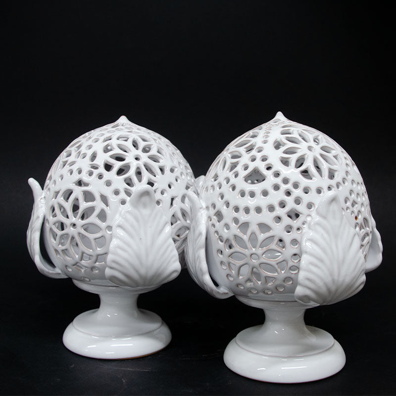 Pumo Lampada con Quattro Foglie Bianco 20cm