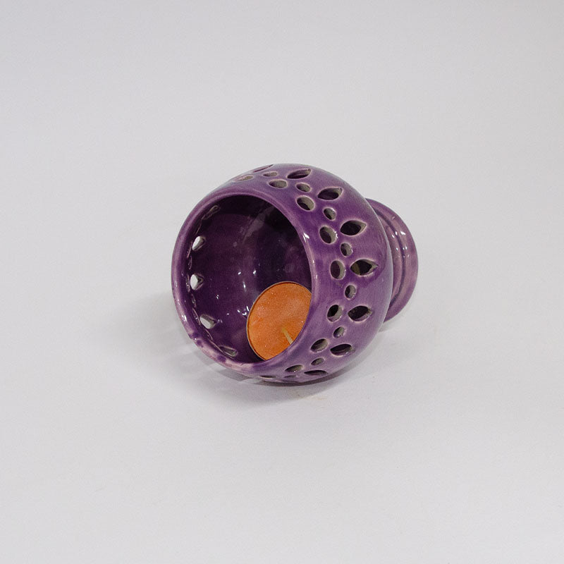 Pumo Porta Candela Viola 11cm