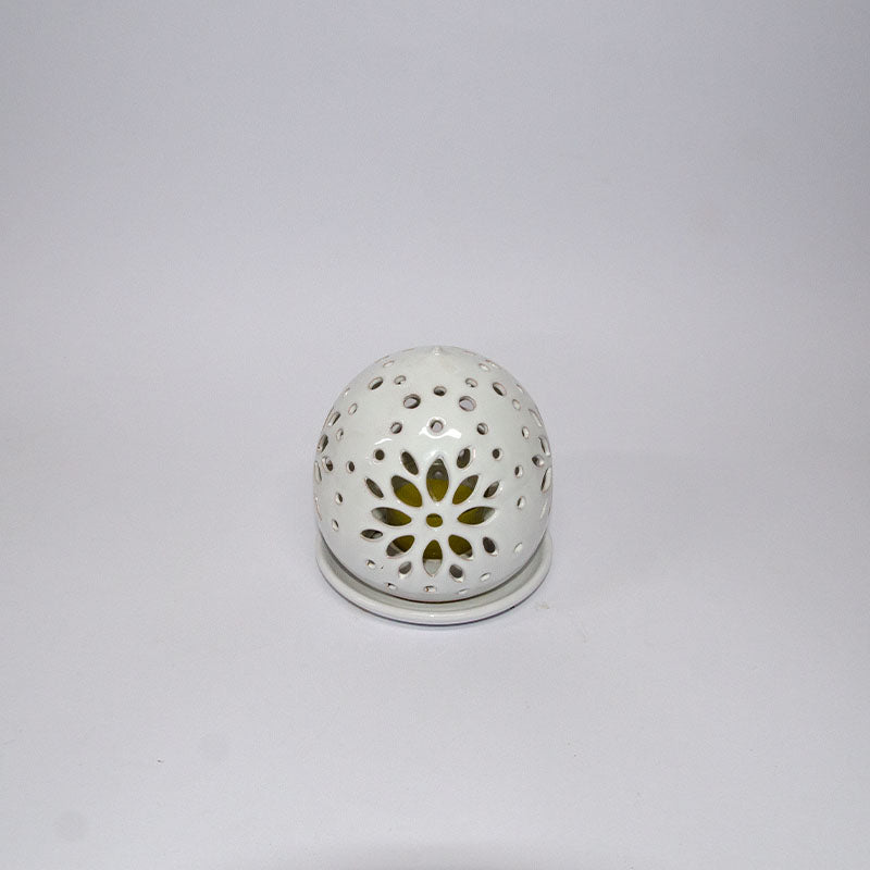 Pumo Porta Candela Bianco 15 cm