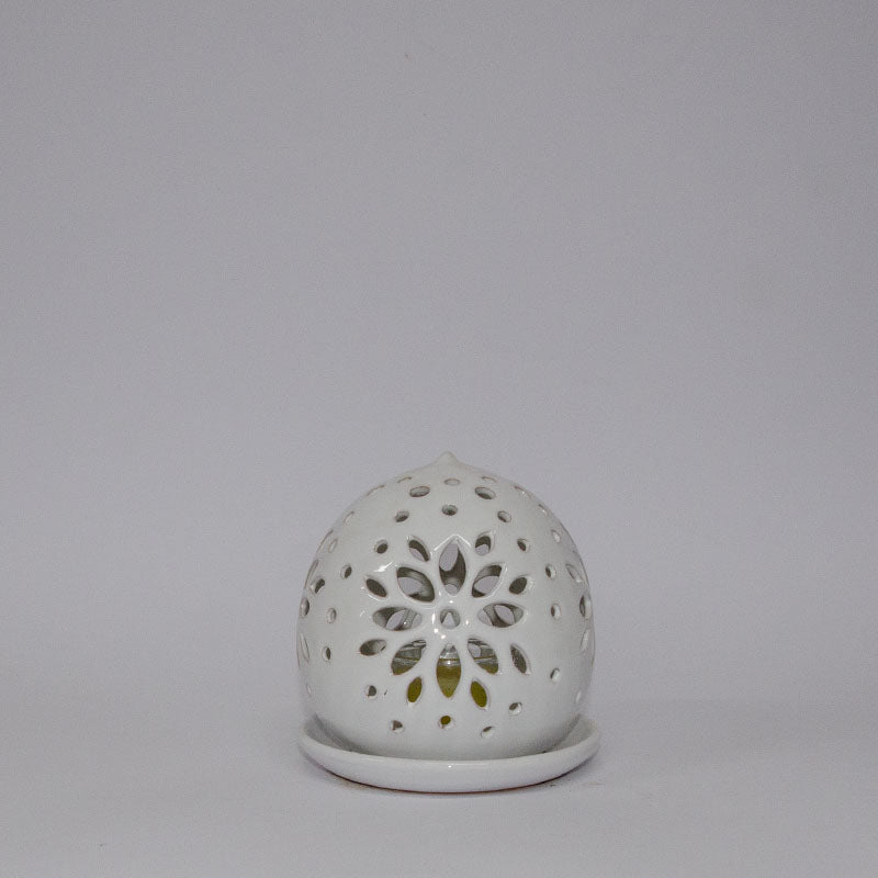 Pumo Porta Candela Bianco 15 cm