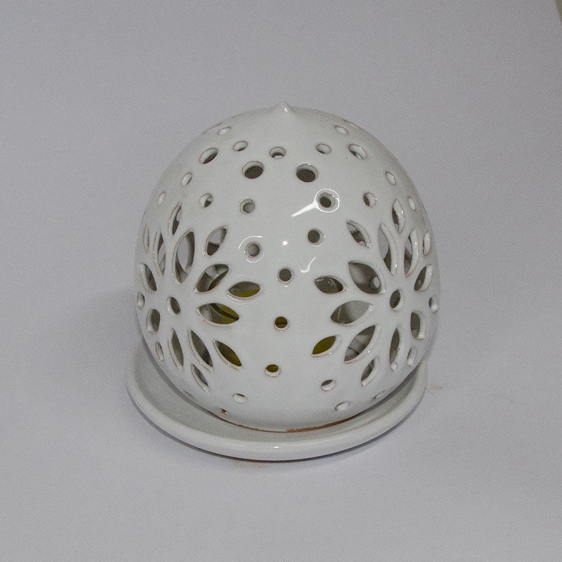Pumo Porta Candela Bianco 15 cm