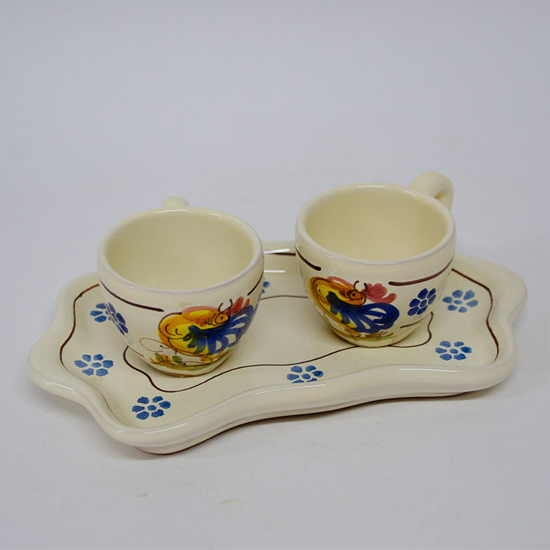 SET Tazzine e Piattino con Gallo 5 cm