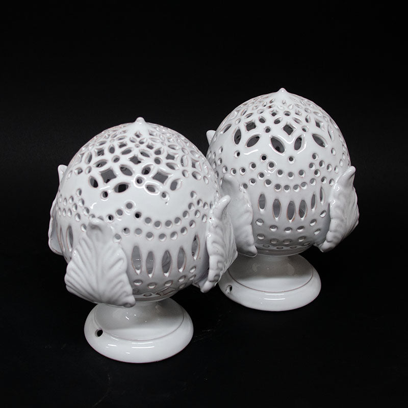 Pumo Lampada con Quattro Foglie Bianco 20 cm