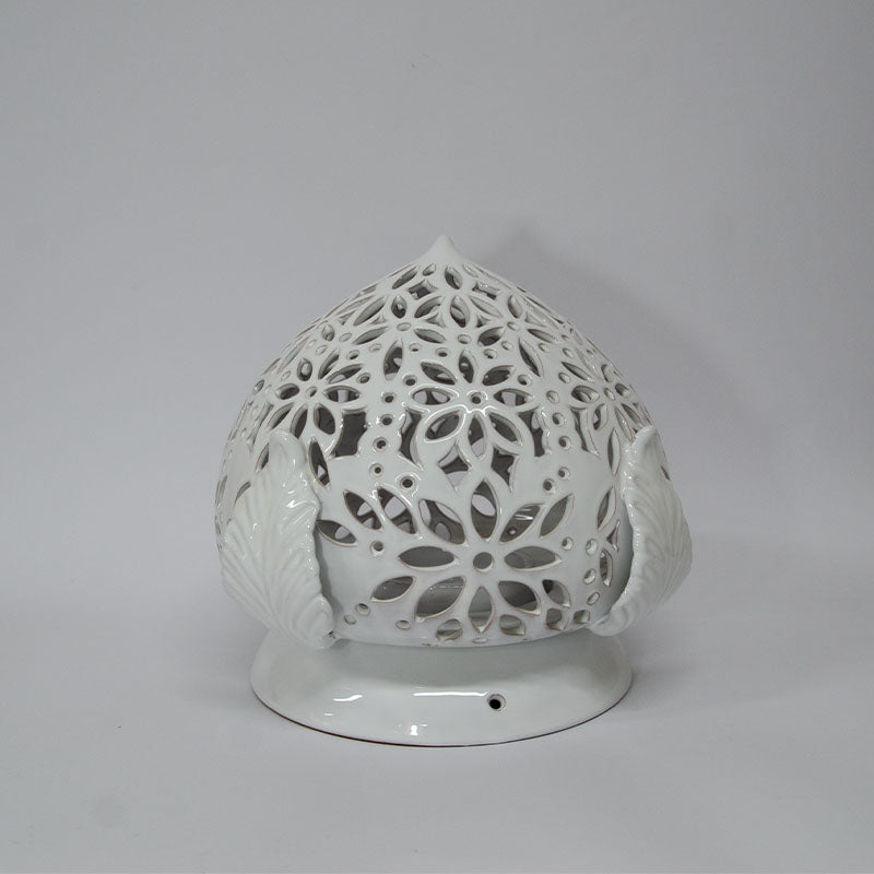 Pumo Lampada con Quattro Foglie Bianco 25 cm