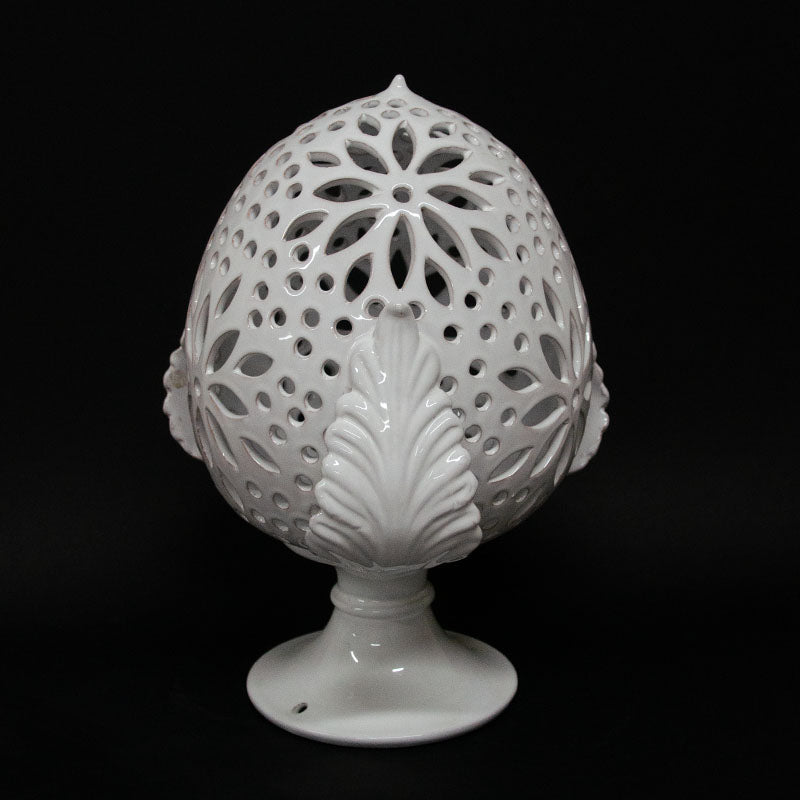 Pumo Lampada con Tre Foglie Bianco 35cm