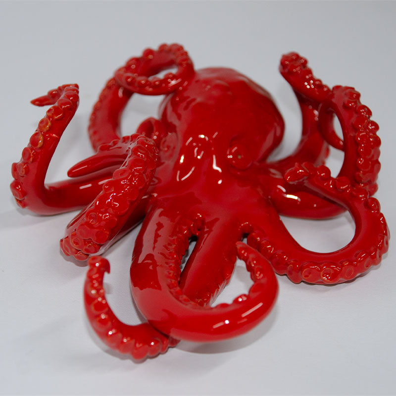 Polpo Modellato a Mano Rosso 25cm