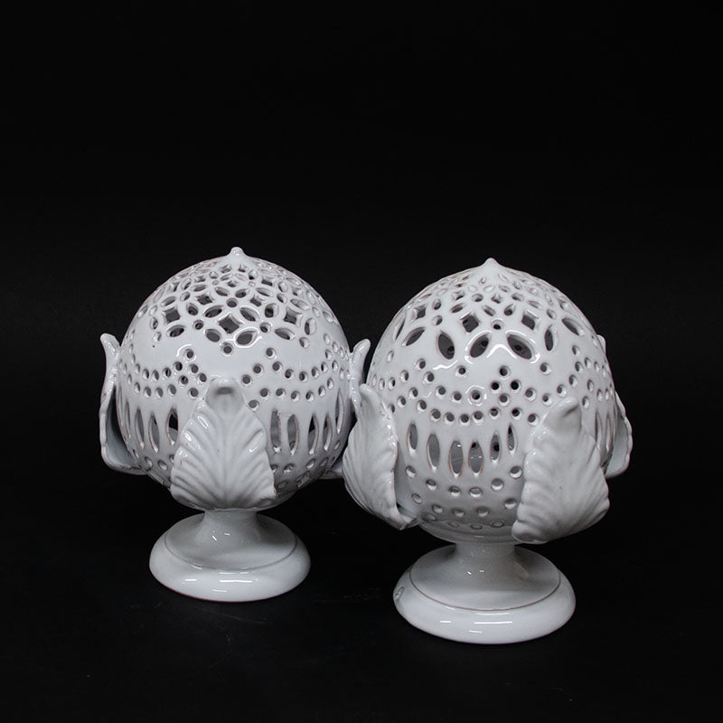 Pumo Lampada con Quattro Foglie Bianco 20 cm