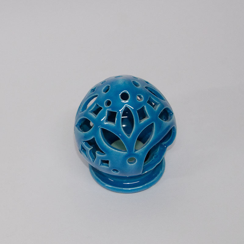 Pumo Porta Candela Azzurro 12 cm