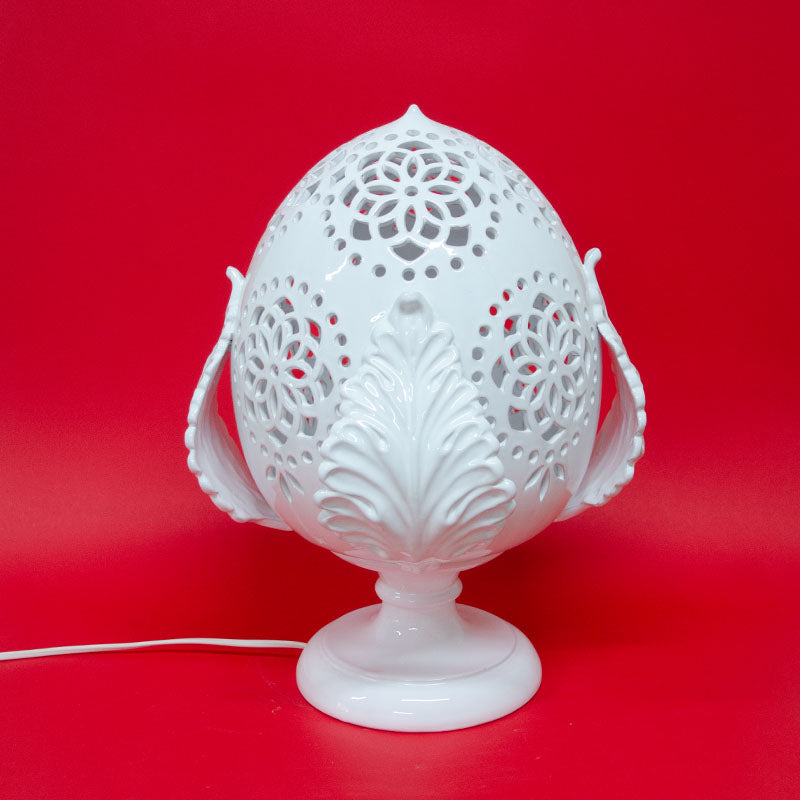 Pumo Lampada con Quattro Foglie Bianco 30cm