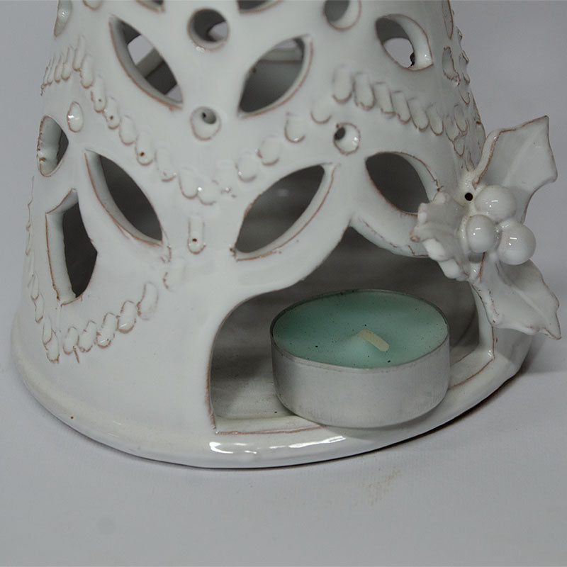 Alberello Porta Candela Bianco 25 cm