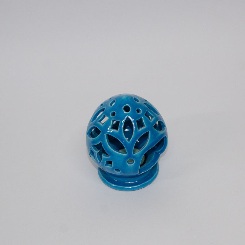 Pumo Porta Candela Azzurro 12 cm