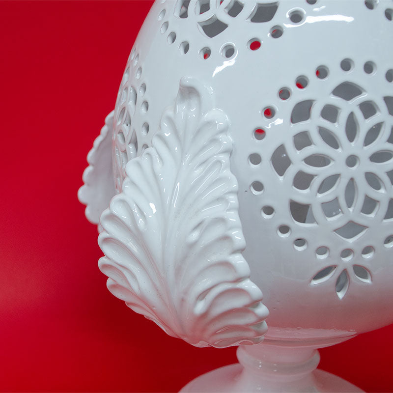Pumo Lampada con Quattro Foglie Bianco 30cm