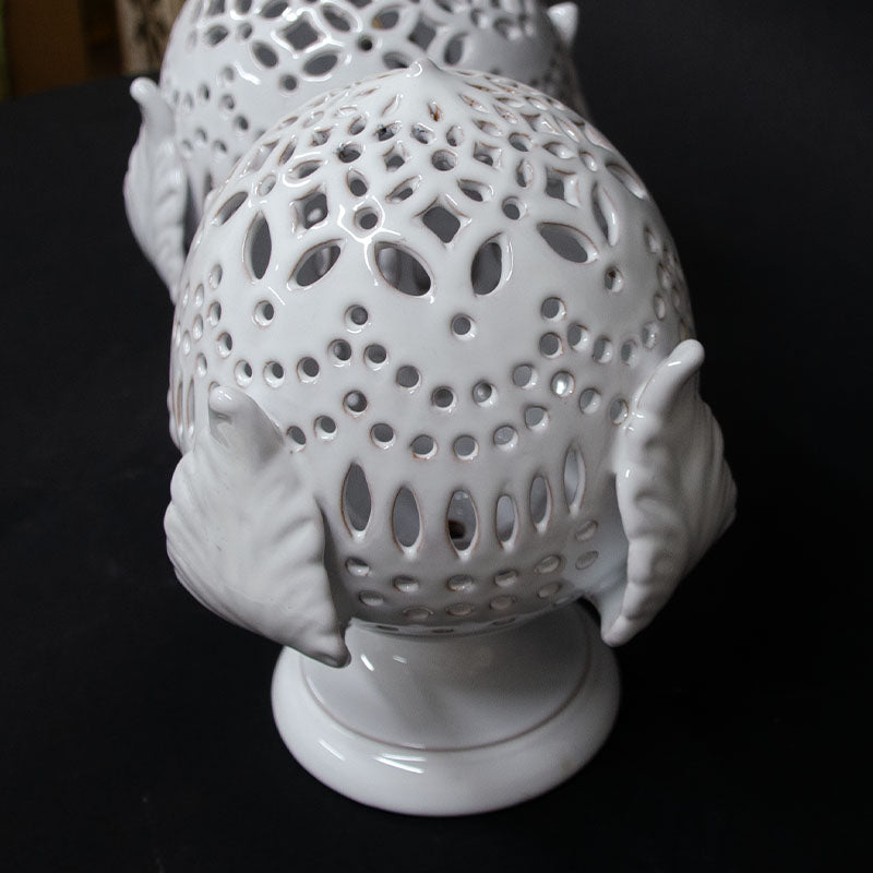 Pumo Lampada con Quattro Foglie Bianco 20 cm