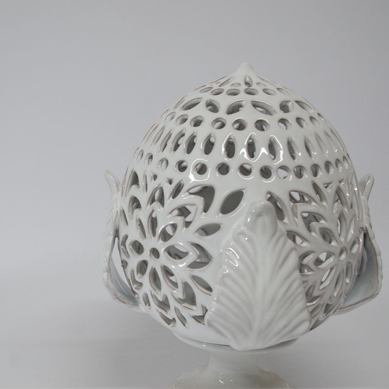 Pumo Lampada con Quattro Foglie Bianco 25 cm