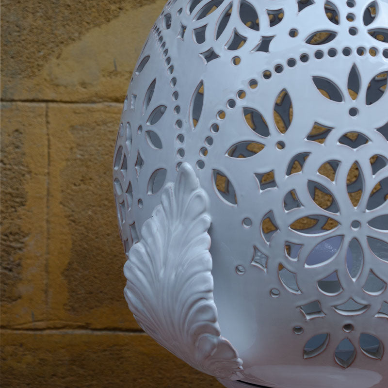 Pumo Lampada con Quattro Foglie Bianco 50 cm