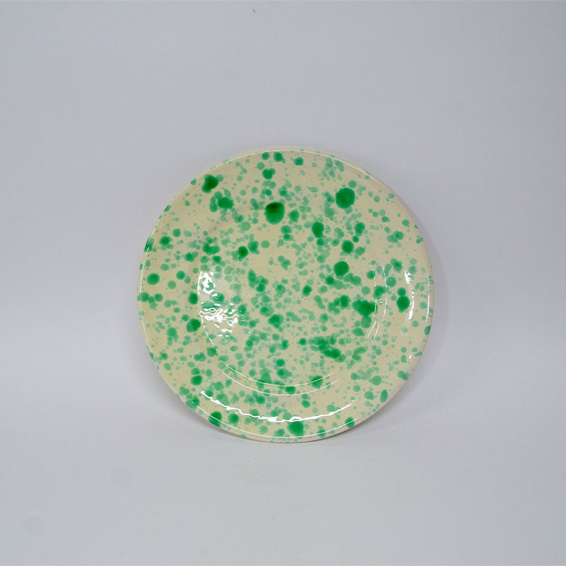 Piatto Piano Bicolore Bianco e Verde 20 cm