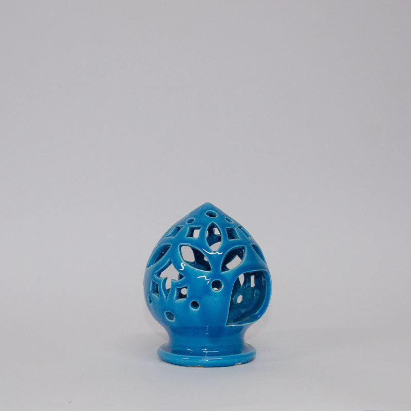Pumo Porta Candela Azzurro 12 cm