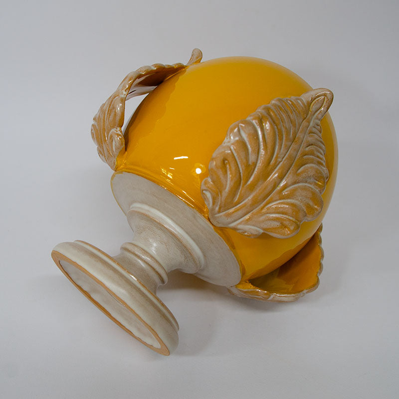 Pumo con Quattro Foglie Giallo e Madreperla 25 cm