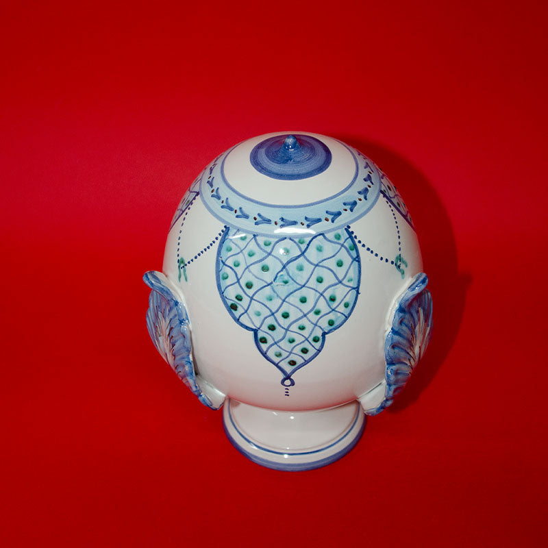 Pumo con Tre Foglie Bianco e Azzurro 20cm
