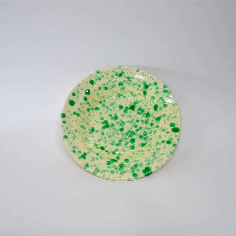Piatto Fondo Bicolore Bianco e Verde 23 cm