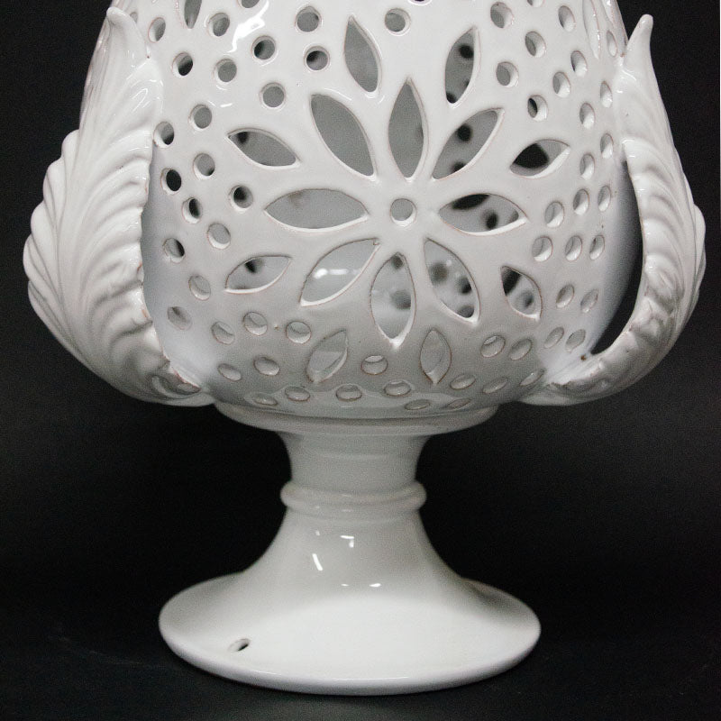Pumo Lampada con Tre Foglie Bianco 35cm