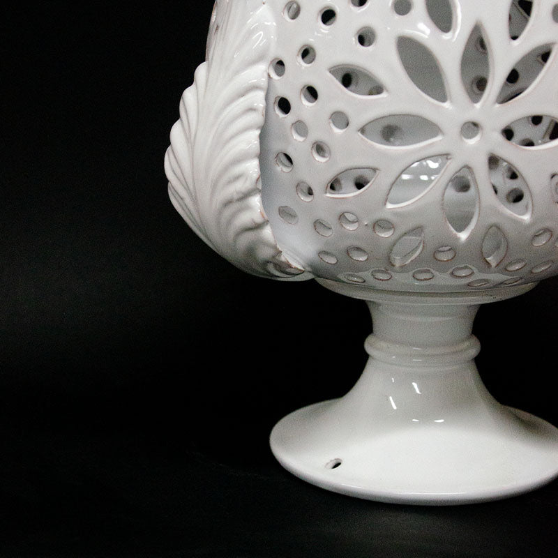 Pumo Lampada con Tre Foglie Bianco 35cm