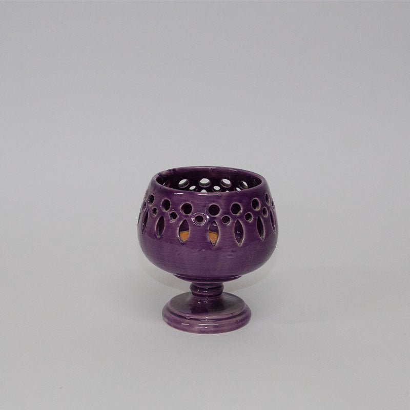 Pumo Porta Candela Viola 11cm