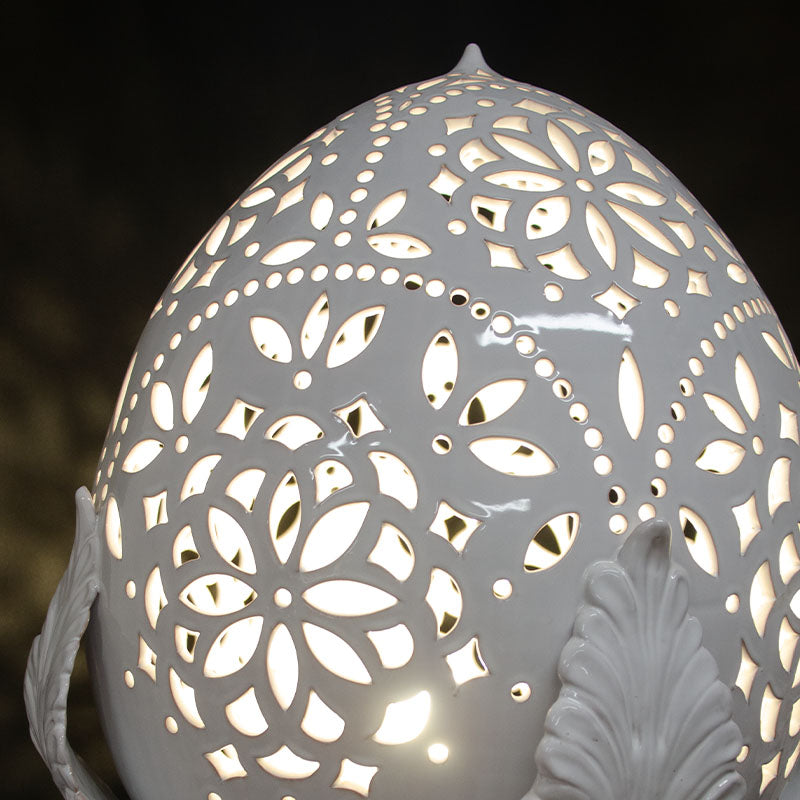 Pumo Lampada con Quattro Foglie Bianco 50 cm