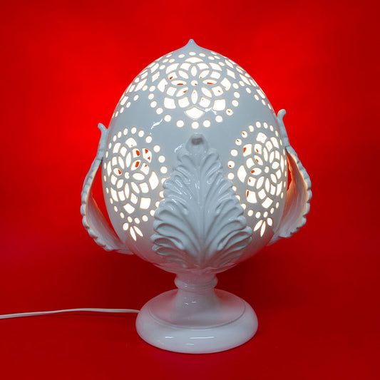 Pumo Lampada con Quattro Foglie Bianco 30cm