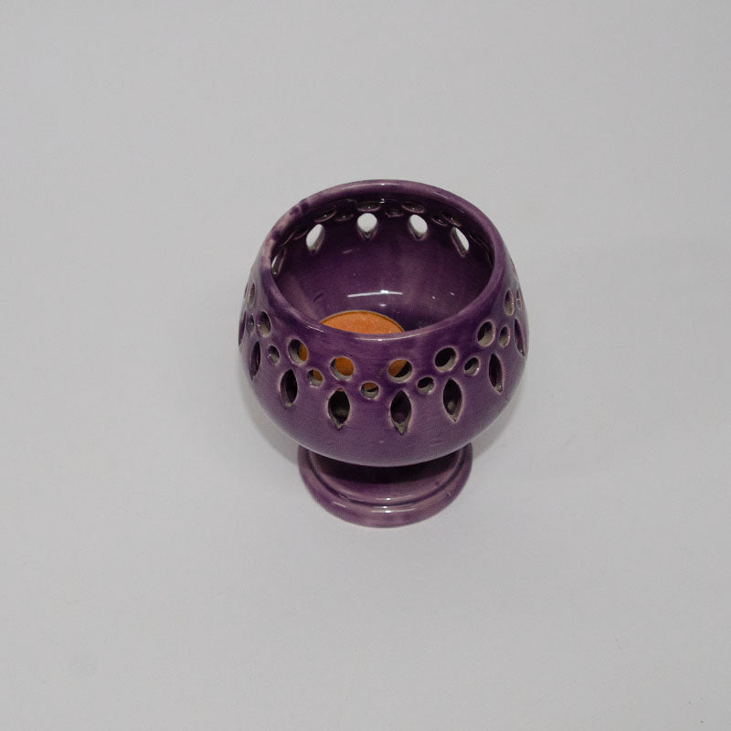 Pumo Porta Candela Viola 11cm