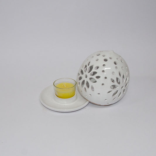 Pumo Porta Candela Bianco 15 cm