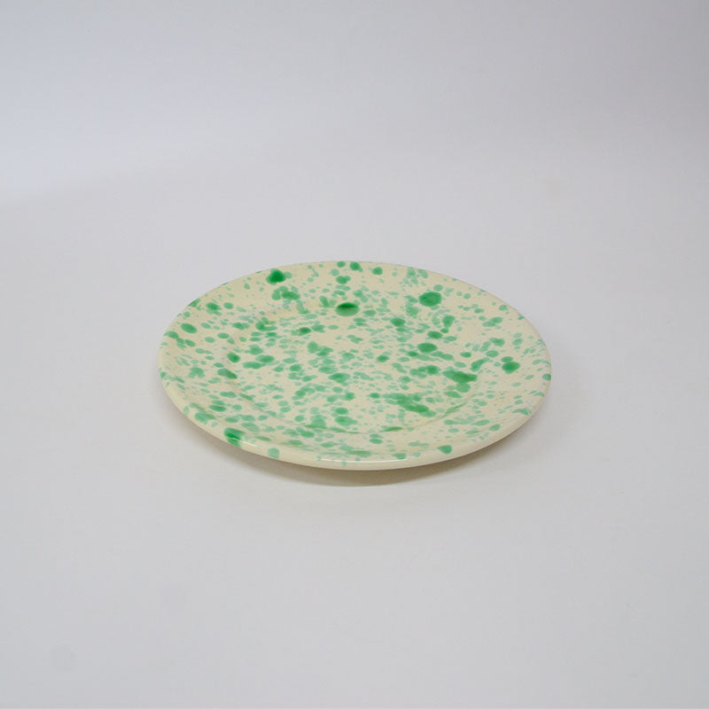 Piatto Piano Bicolore Bianco e Verde 20 cm