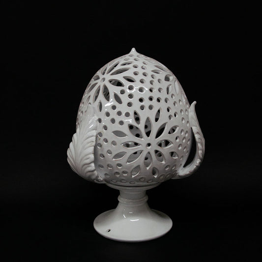 Pumo Lampada con Tre Foglie Bianco 35cm