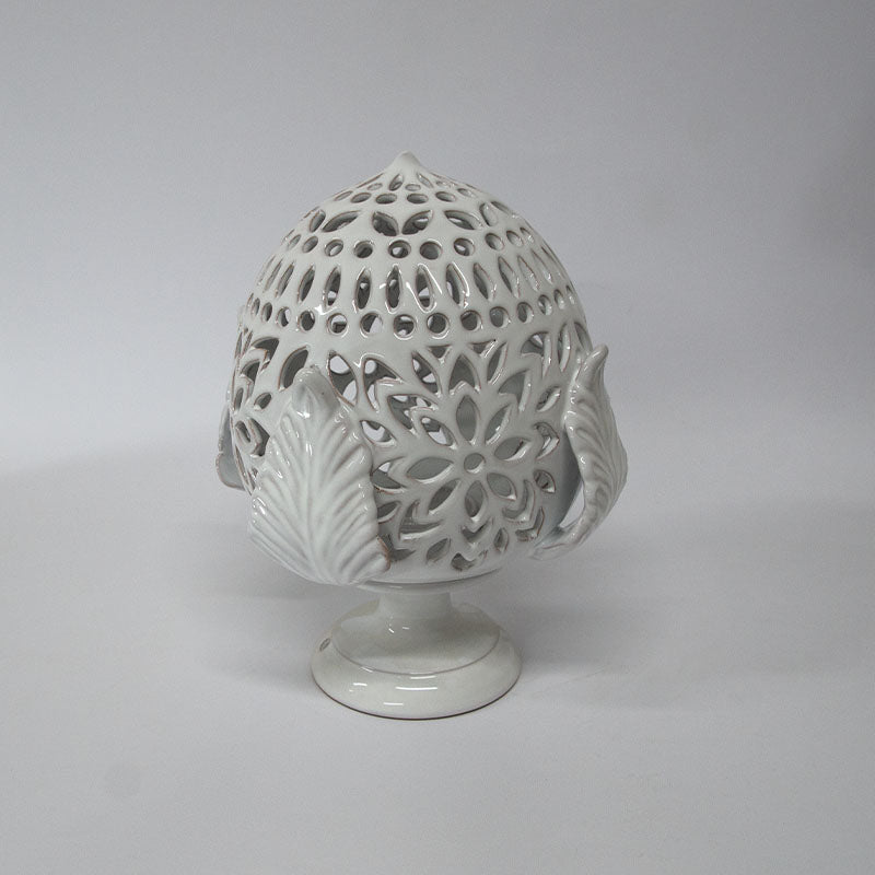 Pumo Lampada con Quattro Foglie Bianco 25 cm