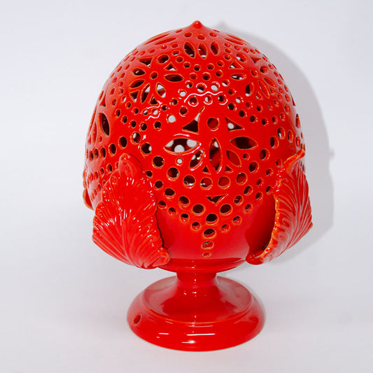 Pumo Lampada con Quattro Foglie Rosso 25 cm