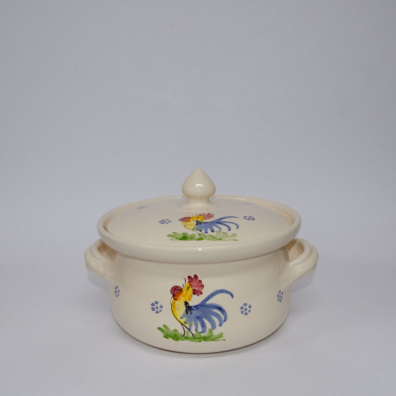 Zuppiera, con Gallo decorato a Mano 25 cm