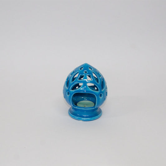 Pumo Porta Candela Azzurro 12 cm