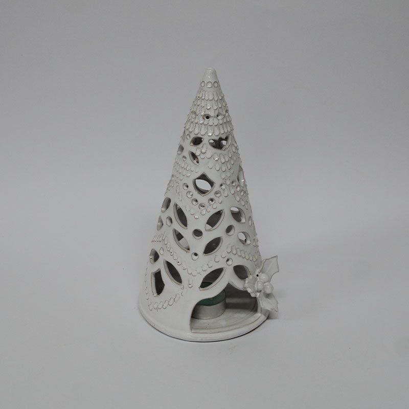 Alberello Porta Candela Bianco 25 cm