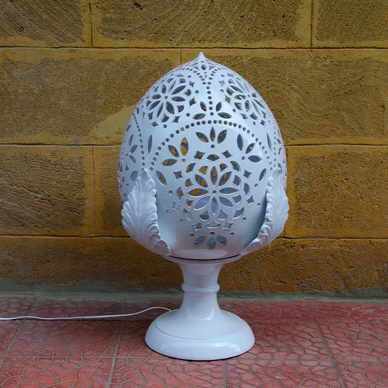 Pumo Lampada con Quattro Foglie Bianco 50 cm