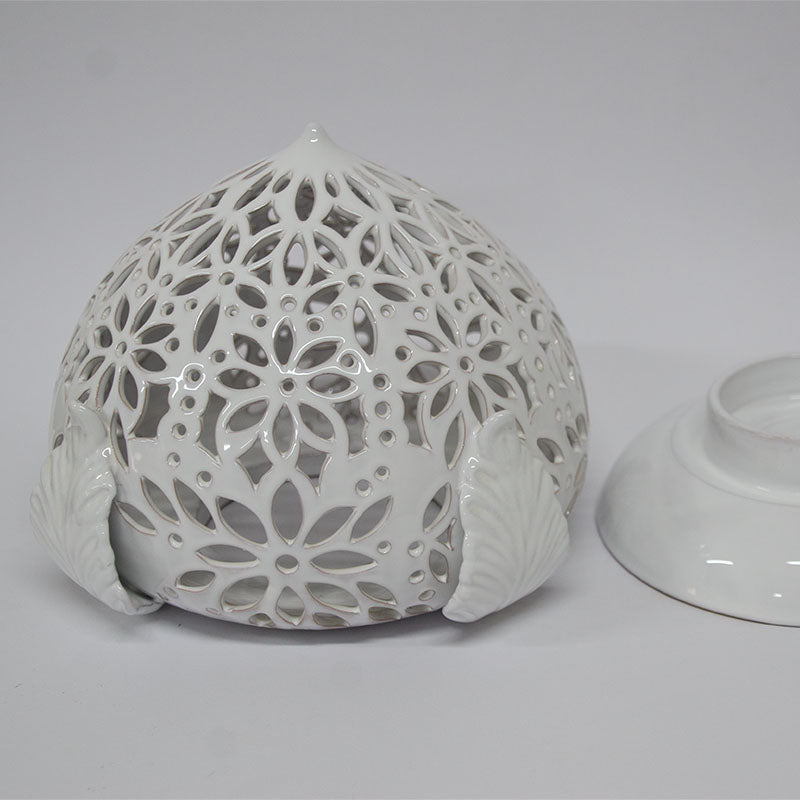 Pumo Lampada con Quattro Foglie Bianco 25 cm