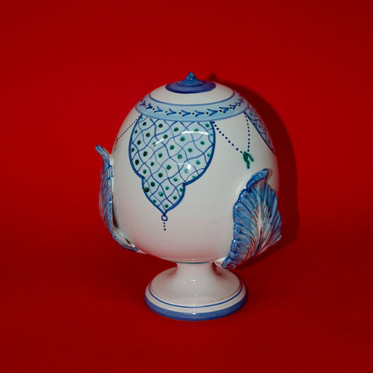 Pumo con Tre Foglie Bianco e Azzurro 20cm