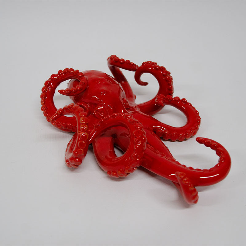 Polpo Modellato a Mano Rosso 25cm