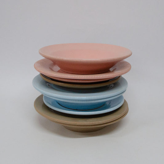 SET Piatti Colorati Rosa, Celeste, Nocciola